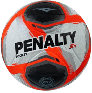 Bola Penalty S11 R2 XXV Society Branca Preta e Laranja Bola Penalty S11 R2 XXV Society Branca Preta e Laranja