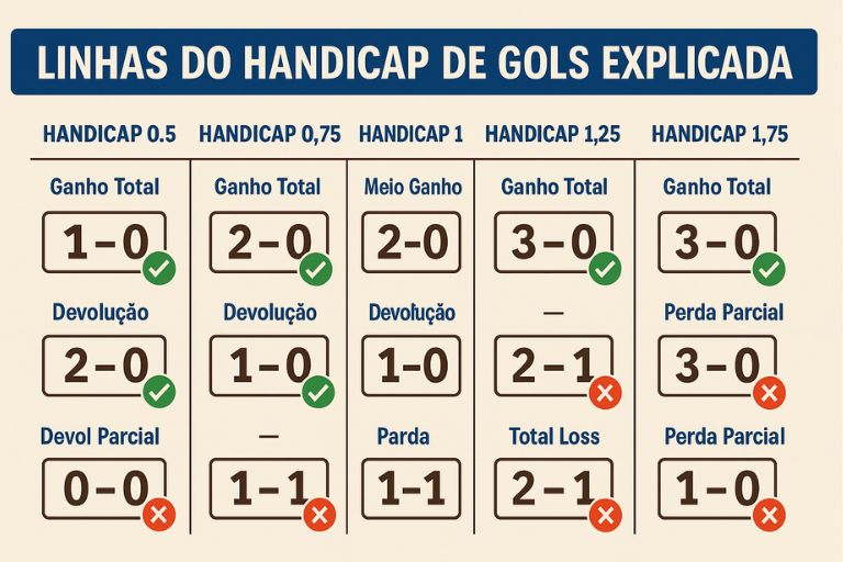 Linhas do Handicap de Gols Explicadas