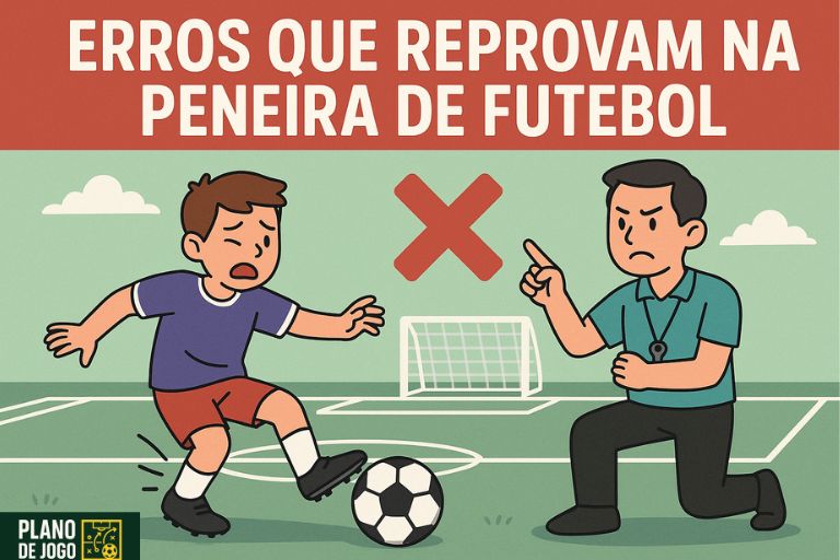 erros que reprovam na peneira de futebol